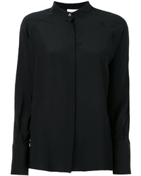 Женская черная шелковая рубашка от Semi-Couture