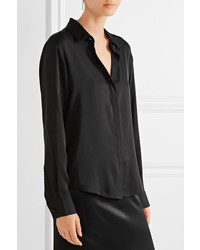 Женская черная шелковая рубашка от DKNY