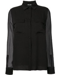 Женская черная шелковая рубашка от Tom Ford