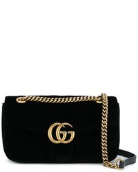 Женская черная шелковая сумка от Gucci
