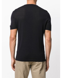 Мужская черная шелковая футболка с круглым вырезом от Neil Barrett