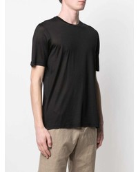 Мужская черная шелковая футболка с круглым вырезом от Barba
