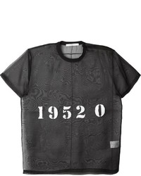 Мужская черная шелковая футболка с круглым вырезом от Givenchy