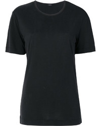 Женская черная шелковая футболка с круглым вырезом от Joseph