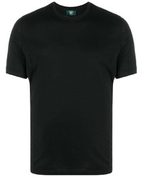Мужская черная шелковая футболка с круглым вырезом от Kired