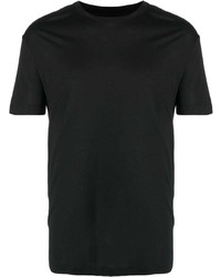 Мужская черная шелковая футболка с круглым вырезом от Les Hommes