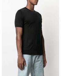 Мужская черная шелковая футболка с круглым вырезом от Mauro Ottaviani