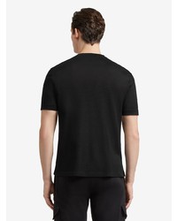 Мужская черная шелковая футболка с круглым вырезом от Ermenegildo Zegna