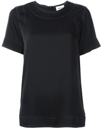 Женская черная шелковая футболка от DKNY