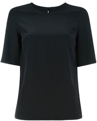 Женская черная шелковая футболка от Dolce & Gabbana