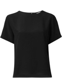 Женская черная шелковая футболка от Golden Goose Deluxe Brand