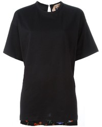 Женская черная шелковая футболка от No.21