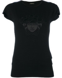 Женская черная шелковая футболка от Versace