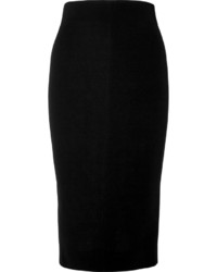 Черная шелковая юбка-карандаш