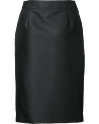 Черная шелковая юбка-карандаш от Carolina Herrera