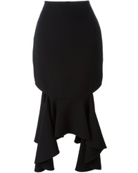 Черная шелковая юбка с вырезом от Givenchy