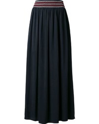 Черная шелковая юбка с вышивкой от Vanessa Bruno