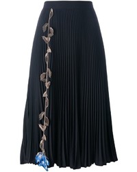 Черная шелковая юбка со складками от Christopher Kane