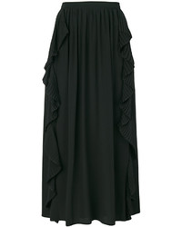 Черная шелковая юбка со складками от No.21