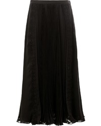 Черная шелковая юбка со складками от Oscar de la Renta