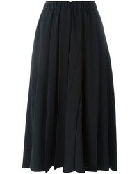 Черная шелковая юбка со складками от Victoria Beckham