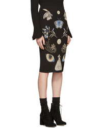 Черная шелковая юбка от Alexander McQueen