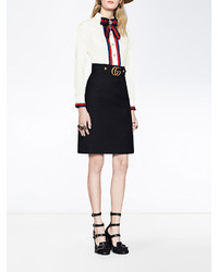 Черная шелковая юбка от Gucci