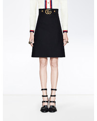 Черная шелковая юбка от Gucci