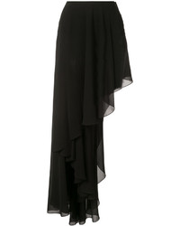 Черная шелковая юбка от Saint Laurent