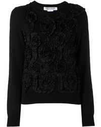 Черная шерстяная блузка с вышивкой от Comme des Garcons