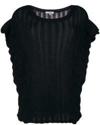 Черная шерстяная блузка с рюшами от IRO