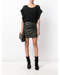 Черная шерстяная блузка с рюшами от IRO