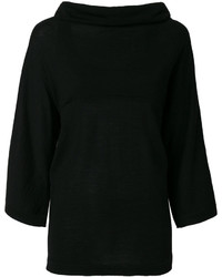 Черная шерстяная блузка от Alberta Ferretti