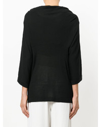 Черная шерстяная блузка от Alberta Ferretti