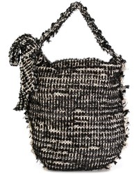 Черная шерстяная большая сумка от Simone Rocha
