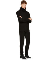 Мужская черная шерстяная водолазка от Christian Dada