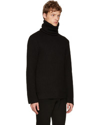 Мужская черная шерстяная водолазка от Christian Dada