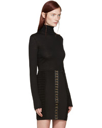 Женская черная шерстяная водолазка от Balmain