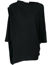 Черная шерстяная вязаная блузка от Gianluca Capannolo