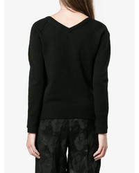 Черная шерстяная вязаная блузка от Helmut Lang