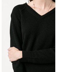 Черная шерстяная вязаная блузка от Helmut Lang