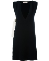 Черная шерстяная вязаная туника