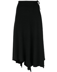Черная шерстяная вязаная юбка от Cividini
