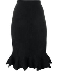 Черная шерстяная вязаная юбка от Lanvin