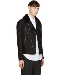Мужская черная шерстяная косуха от Neil Barrett