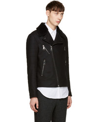Мужская черная шерстяная косуха от Neil Barrett