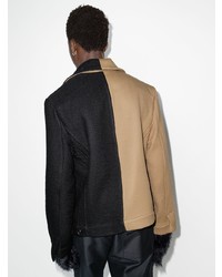 Мужская черная шерстяная куртка-рубашка с принтом от Pronounce