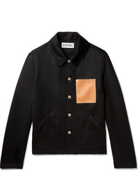 Мужская черная шерстяная куртка-рубашка от Loewe