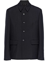 Мужская черная шерстяная куртка-рубашка от Prada