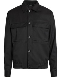 Мужская черная шерстяная куртка-рубашка от Z Zegna